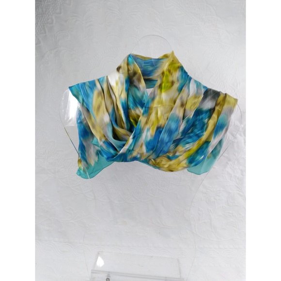 Anne Klein beautiful abstract distorted impressionist style Silk scarf 13"X60" - Picture 11 of 14